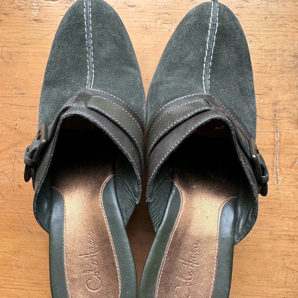 Forest Green Clark's suede mules - Picture 3 of 7